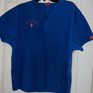 Dickies Royal Blue UF Pre Vet Club Embroidered Scrub Top